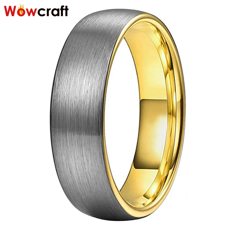 6 мм Золотой вольфрамовый свадебный браслет для женщин матовый обручальные