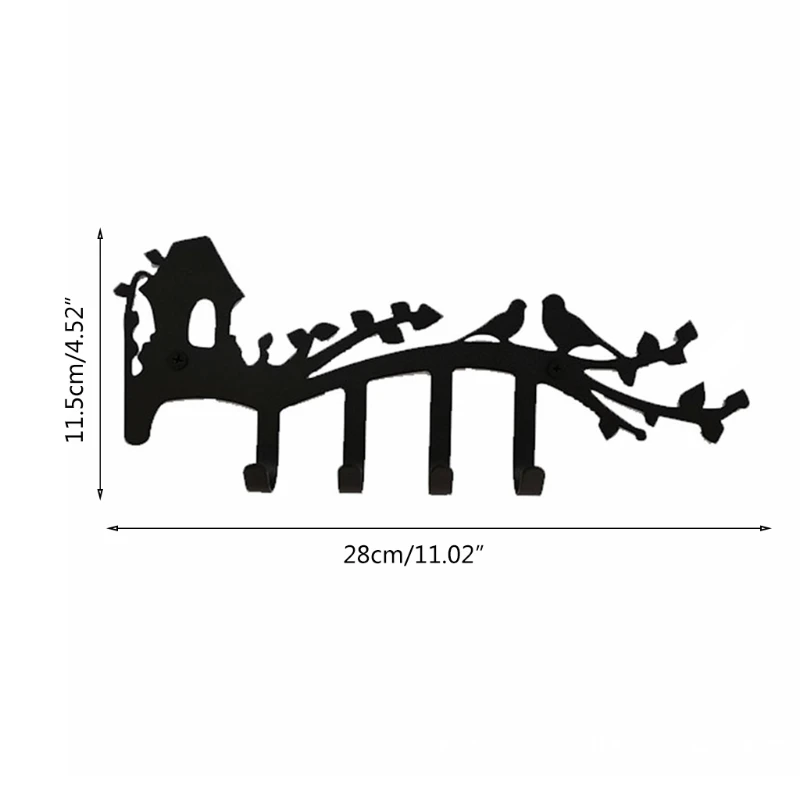 

Branches Birds House Wall Key Hook Home Entrance Key Holder Pegs Sundries Key 85DB