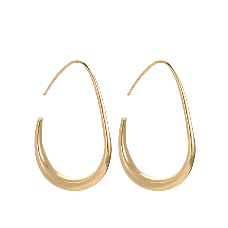 

ELEGANCE11 Summer Metal Exaggerated Earrings Oval Earrings Big Environmentally Friendly Materials Ladies Summer Beach Jewelry