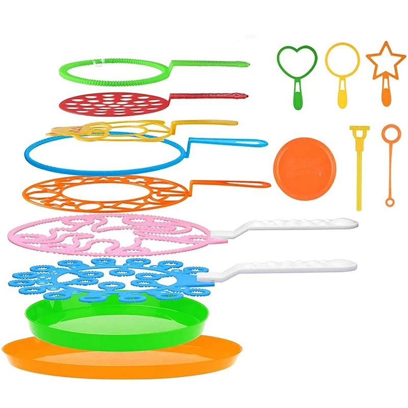 

15PCS Big Bubbles Wand Kit for Kids Creative Bubble Making Toy Colorful Bubble for Outdoor Activity & Party