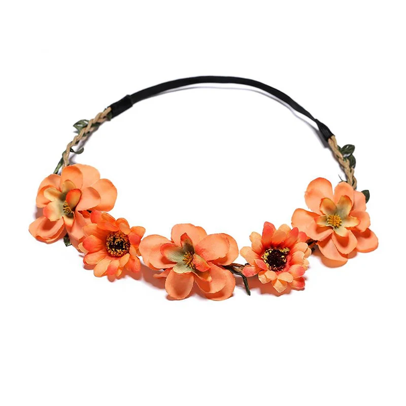 M MISM женская свадебная Цветочная повязка на голову для девочек Boho головной убор с цветами детские повязки на голову аксессуары для волос свадебный веночек пляжная гирлянда - Цвет: Type 11
