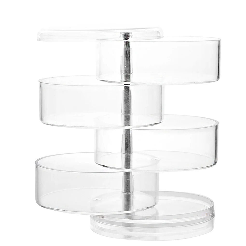 

Creative 2/3/4 Layers Rotatable Jewelry Box New Fashion Jewelry Organizer Earrings Ring Storage Box Cosmetics Beauty Container