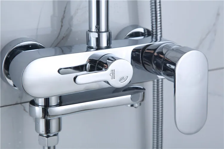 1SET Bathroom sets faucets set Bath Shower Faucet with slide bar rainfall shower head bathtub mixer taps | Обустройство дома