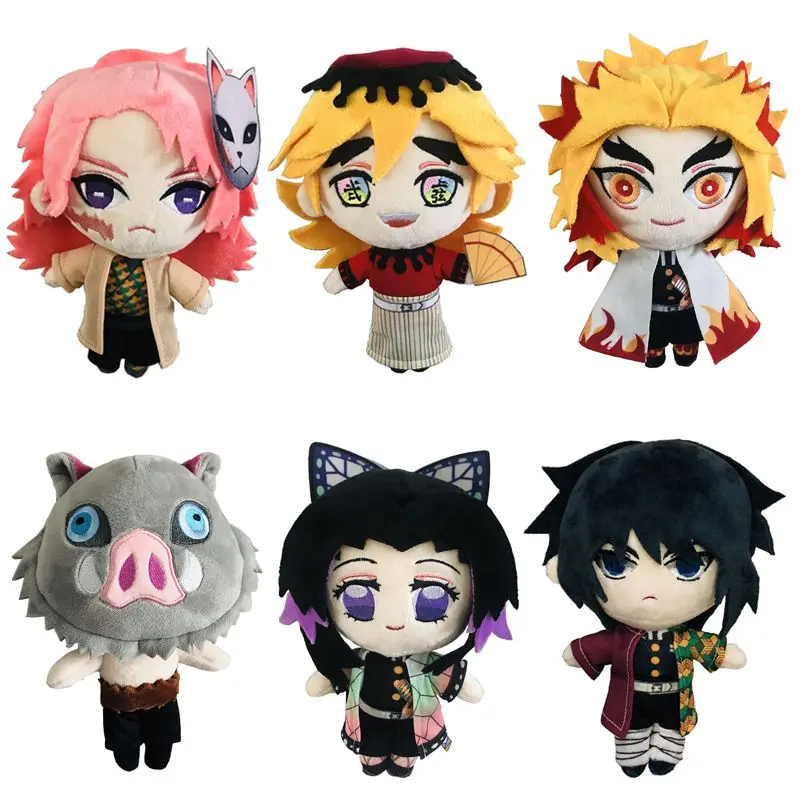 Demon Slayer-peluche de Kimetsu No Yaiba, mu&ntilde;eco de peluche de Anime, Rengoku, Shinjurou, coj&iacute;n, almohada, regalos de cumplea&ntilde;os, 20cm-1