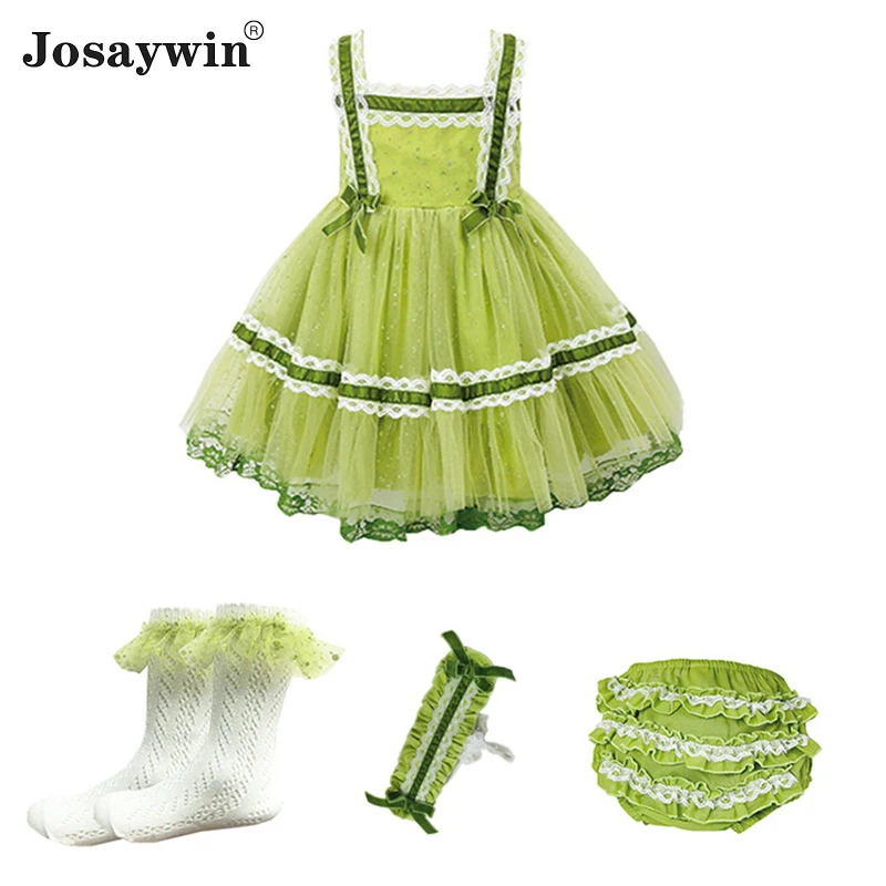 

Summer Kids Dress for Girls Baby Lolita Girl kawaii Wedding Dress Girl Sling Ball Gown 4 Sets Toddler Princess Party Vestidos