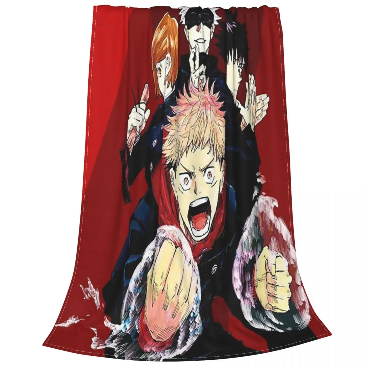 

Jujutsu-Manta de lana para sofá, manta suave multifunción de Fushiguro Megumi, para exteriores, Primavera/otoño