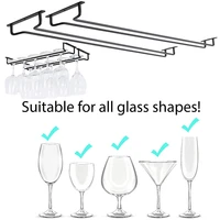 iron wall mount wine glass hanging holder goblet stemware storage organizer rack wine glass storage kitchen bar accessories