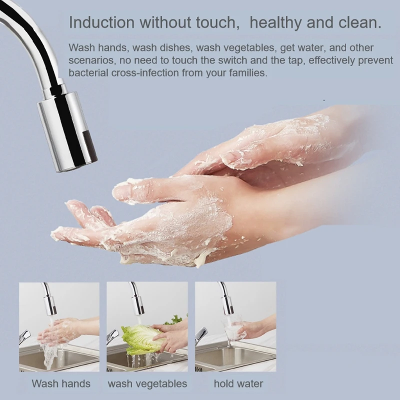 

Smart Touchless Faucet Infrared Sensor Adapter Sink Water Saving Automatic Faucets Nozzle Adapter for Kitchen