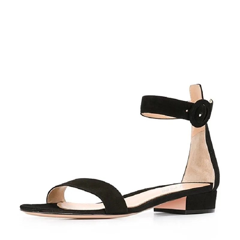 Женские босоножки с открытым носком на квадратном каблуке размеры 4-15 | Обувь