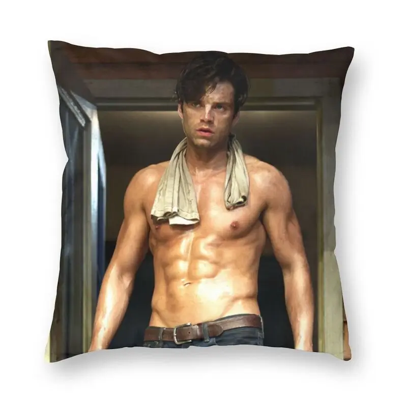 

Sebastian Stan Secy Body Cushion Covers Sofa Home Decorative Square Throw Pillow Cover 40x40cm
