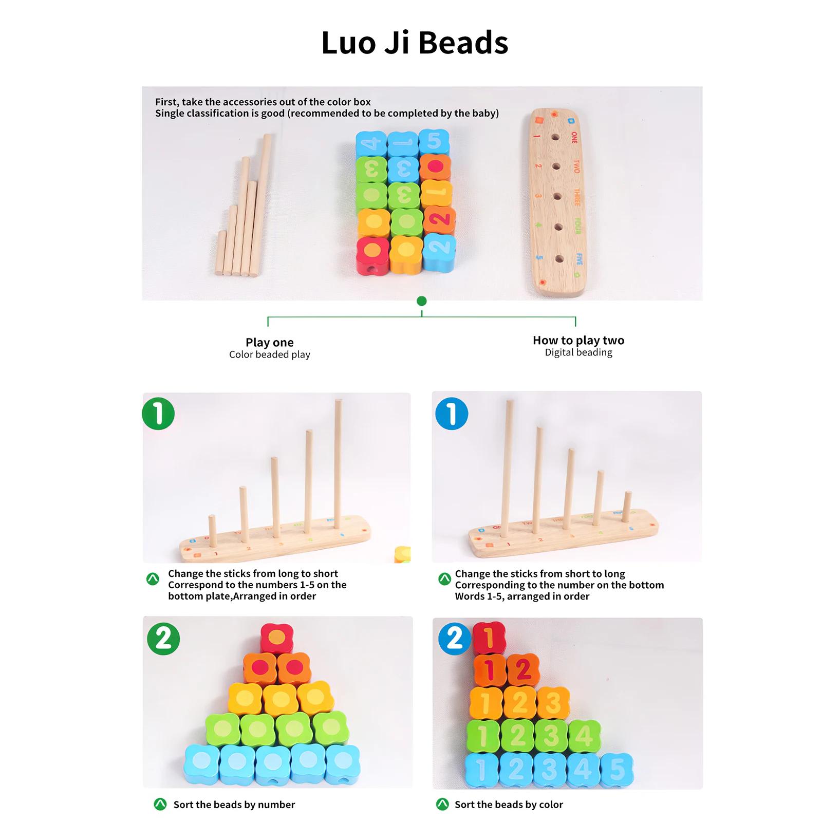 

Wooden Beaded Building Block Toys Multiple Abilities Cultivation Early Educational Stacking Fine Motor Skill For Toddlers Kids