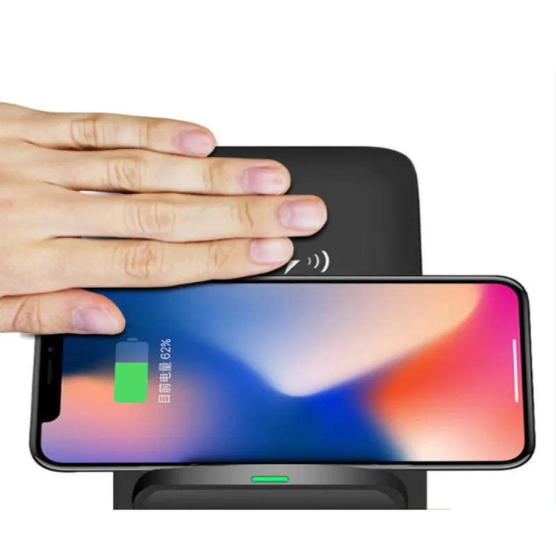 10 Вт Беспроводная зарядная подставка двойные катушки Быстрая зарядка