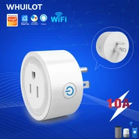 whuilot new smart socket plug us 10a tuya wifi smart home automation monitor timer electronic outlet support google home alexa