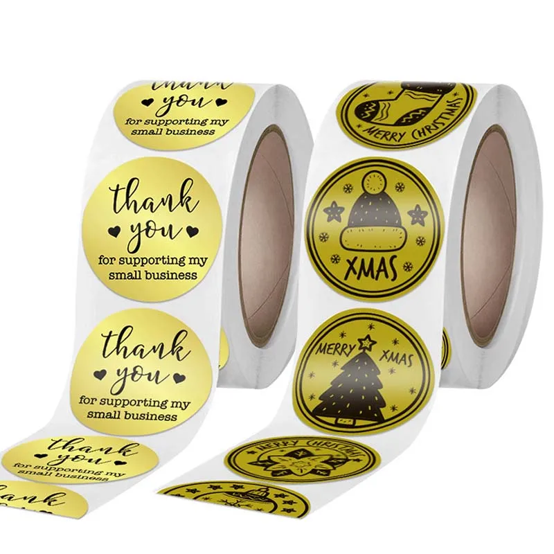 Золотистые круглые наклейки 500 шт. клейкие стикеры уплотнительные пакеты для