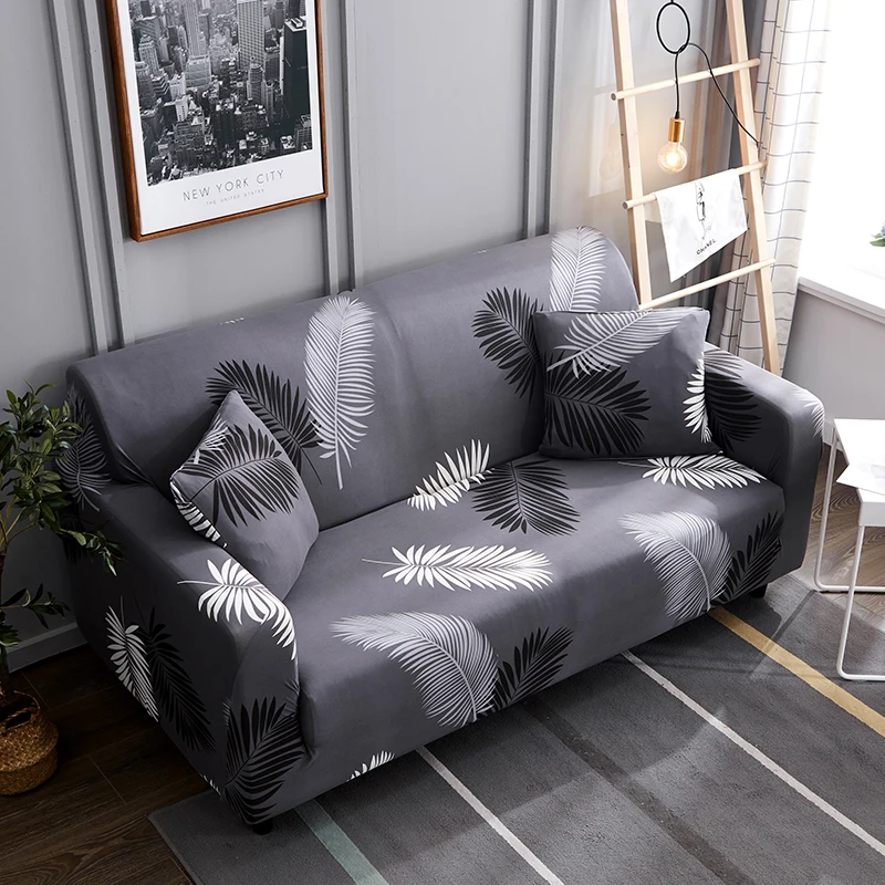 

All-inclusive Sofa Cover Feather Pattern Slipcovers Elastic Couch Case Sofa Loveseat Chair L-Style Stretch Sofa Case 5 Styles