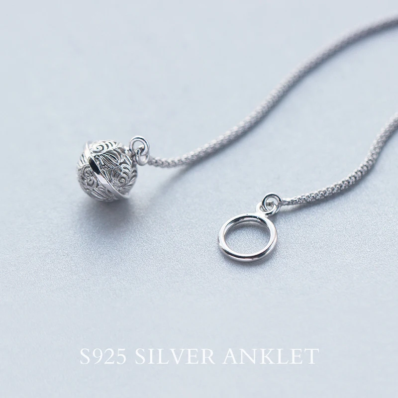 Modian Fashion Cute Bell Ankle For Women Real Solid 925 Sterling Silver Simple Link Chain Ethnic Style Fine Jewelry Bijoux |