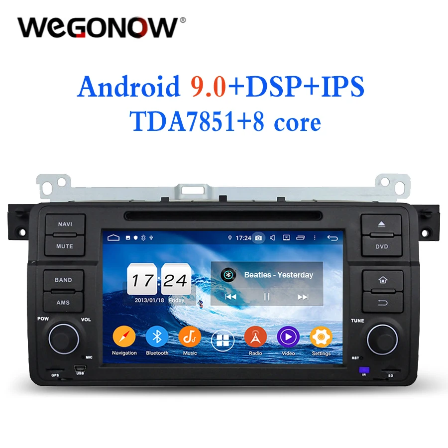 TDA7851 Android 9 0 для BMW E46 M3 1998 2005 RDS радио Восьмиядерный 4 Гб + 32 ГБ 1 din 7 &quotавтомобильный
