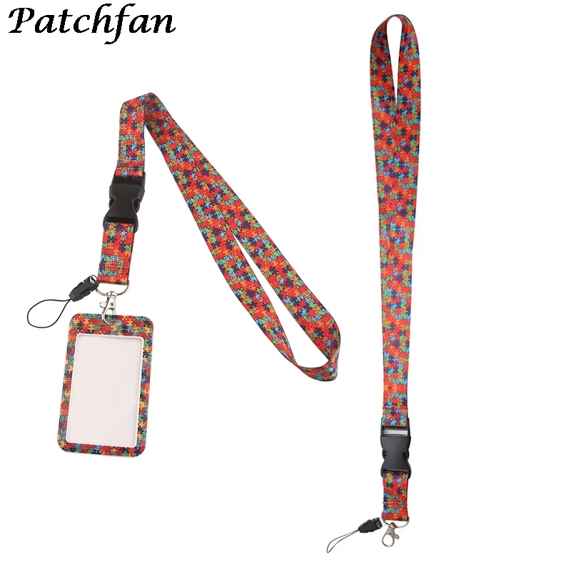 AD293 Patchfan мультфильм о проблеме аутизма головоломки Necklack ключ тренажерный зал