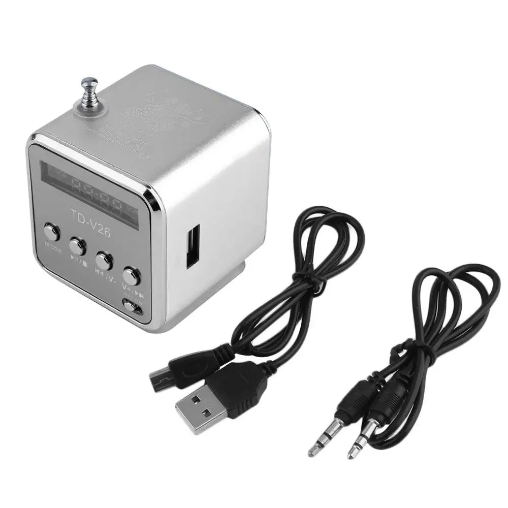 silver Портативный автомобильный стиль алюминиевый сплав микро USB мини стерео супер бас динамик Ubwoofer Musica MP3/4 FM радио приемник горячая распродажа - Формат цифровых медиаданных: silver