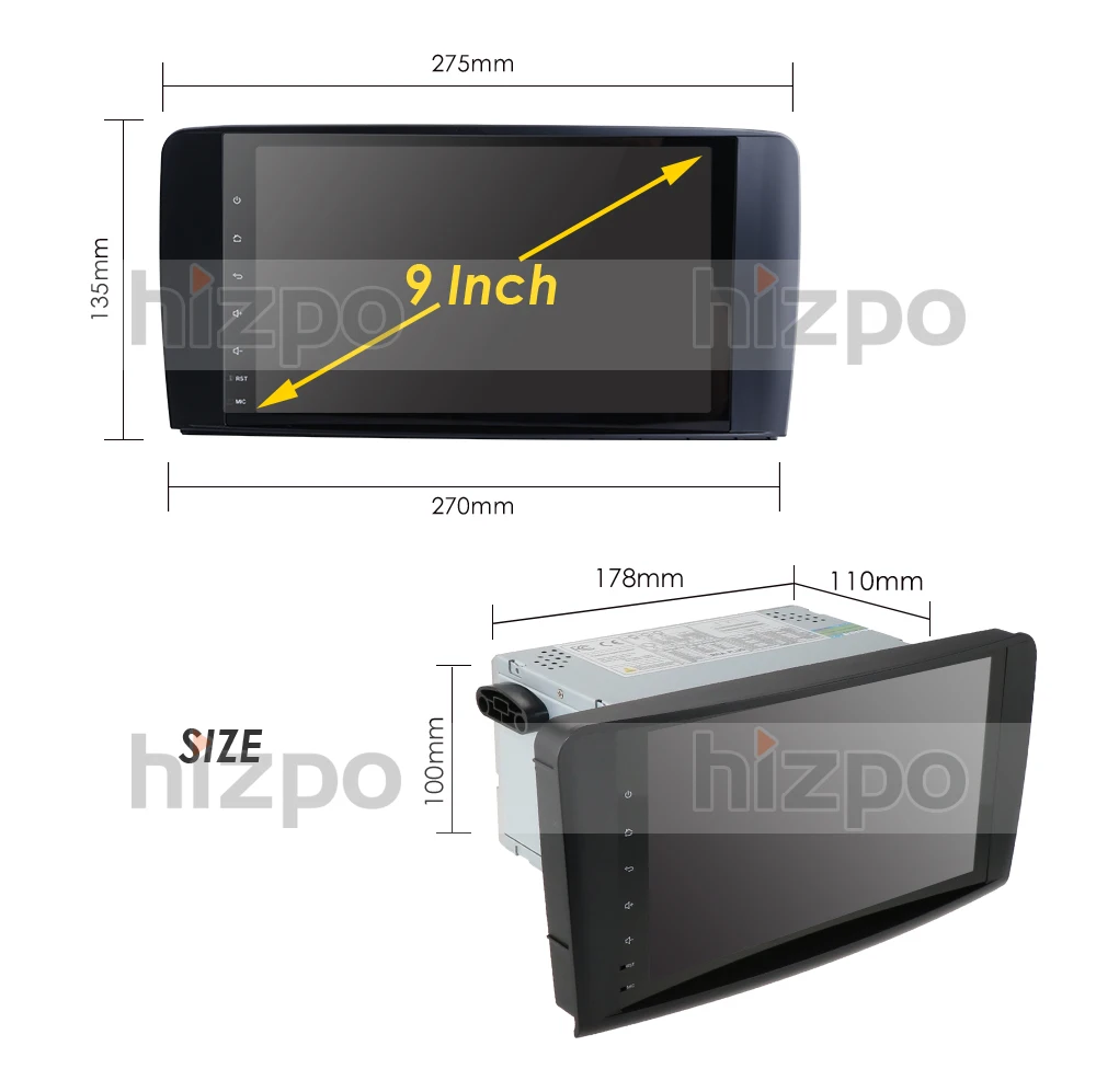 Автомагнитола на Android 10 2 Din 4 Гб + 64 ГБ для Mercedes Benz R-Class W251 2006-2012 R280 R300 R320 R350 R500