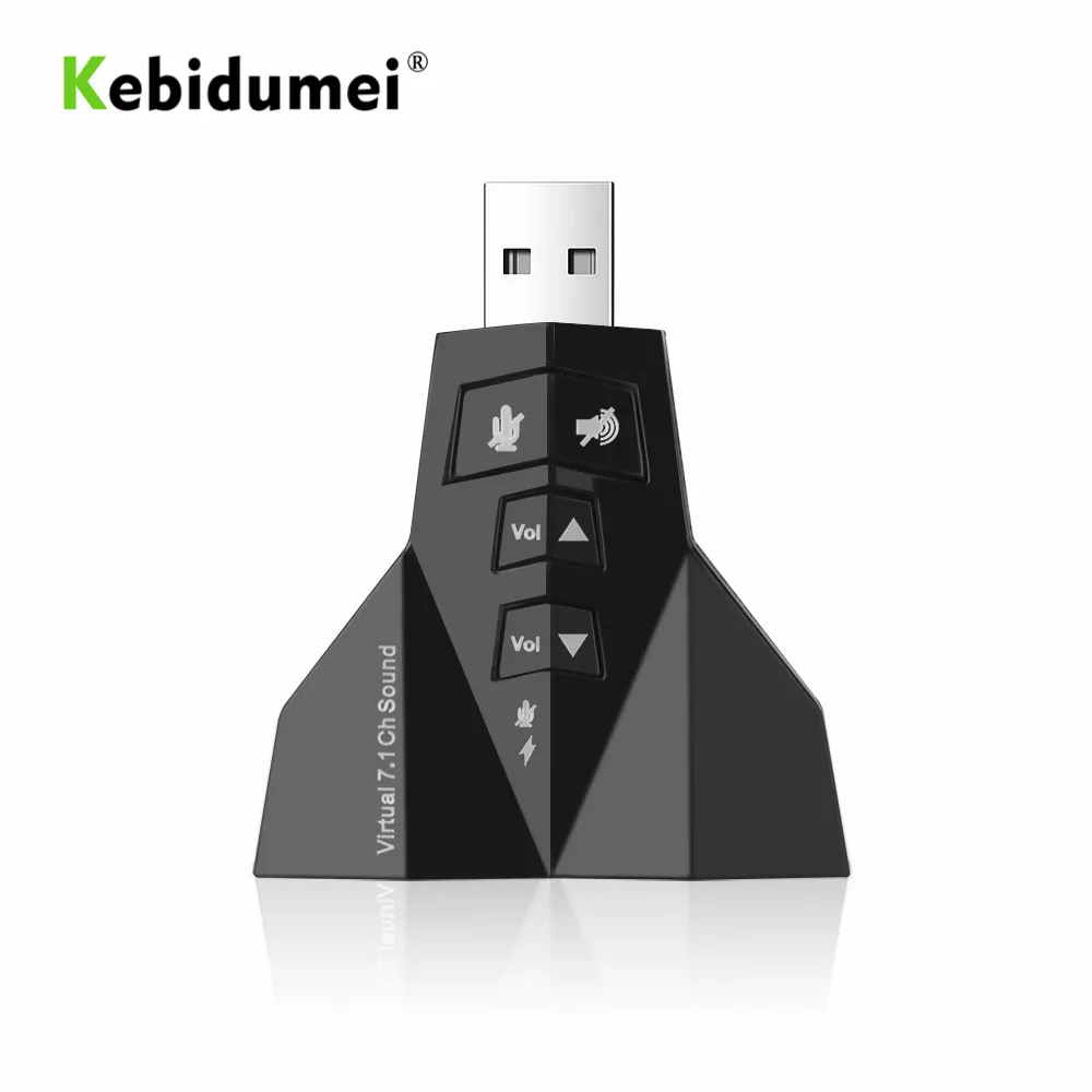 Kebidumei 7 1 канальный USB 2 0 3D Аудио Звуковая карта Внешняя адаптер микрофон динамик