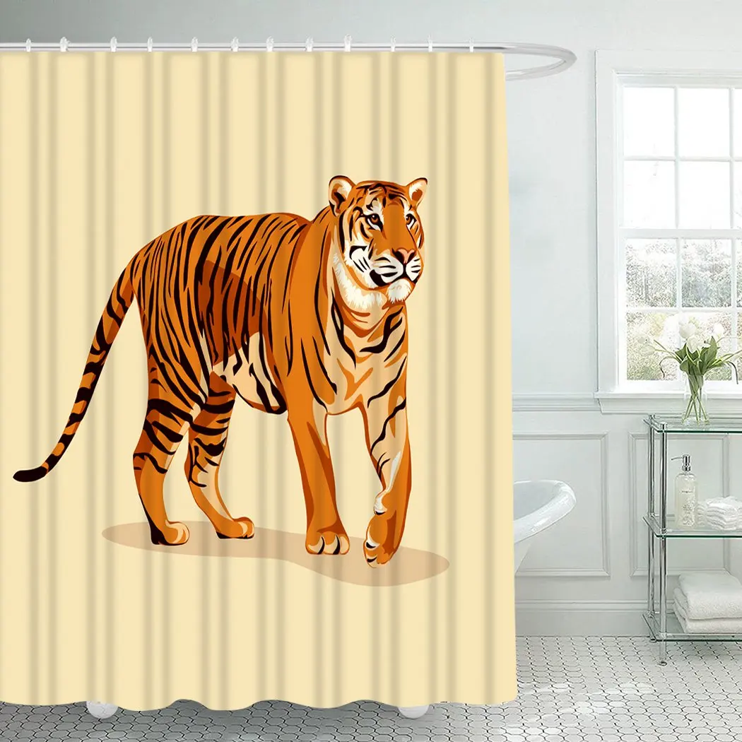 

Animals Shower Curtain With Hooks for Bathroom Watercolor Fish Waterproof Polyester Bath Shower Curtain Set Home Bathroom Decor