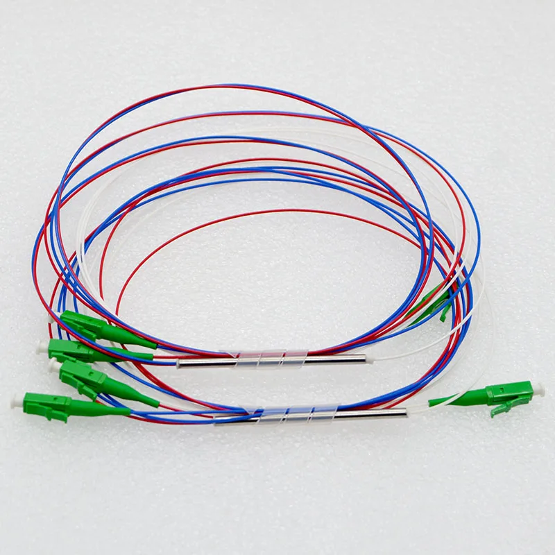 10pcs New 1x2 Mini Optic Fiber Splitter 0.9mm Steel Tube SM LC APC Pull Cone 50:50 Optic Equipment Connector Special Wholesale