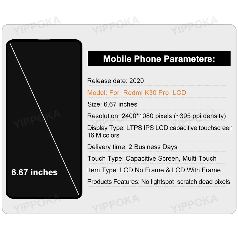 Pantalla LCD Original de 6,67 pulgadas para Xiaomi REDMI K30 PRO, piezas de montaje de pantalla de Digitalizador de pantalla t&aacute;ctil para Poco F2 Pro-1