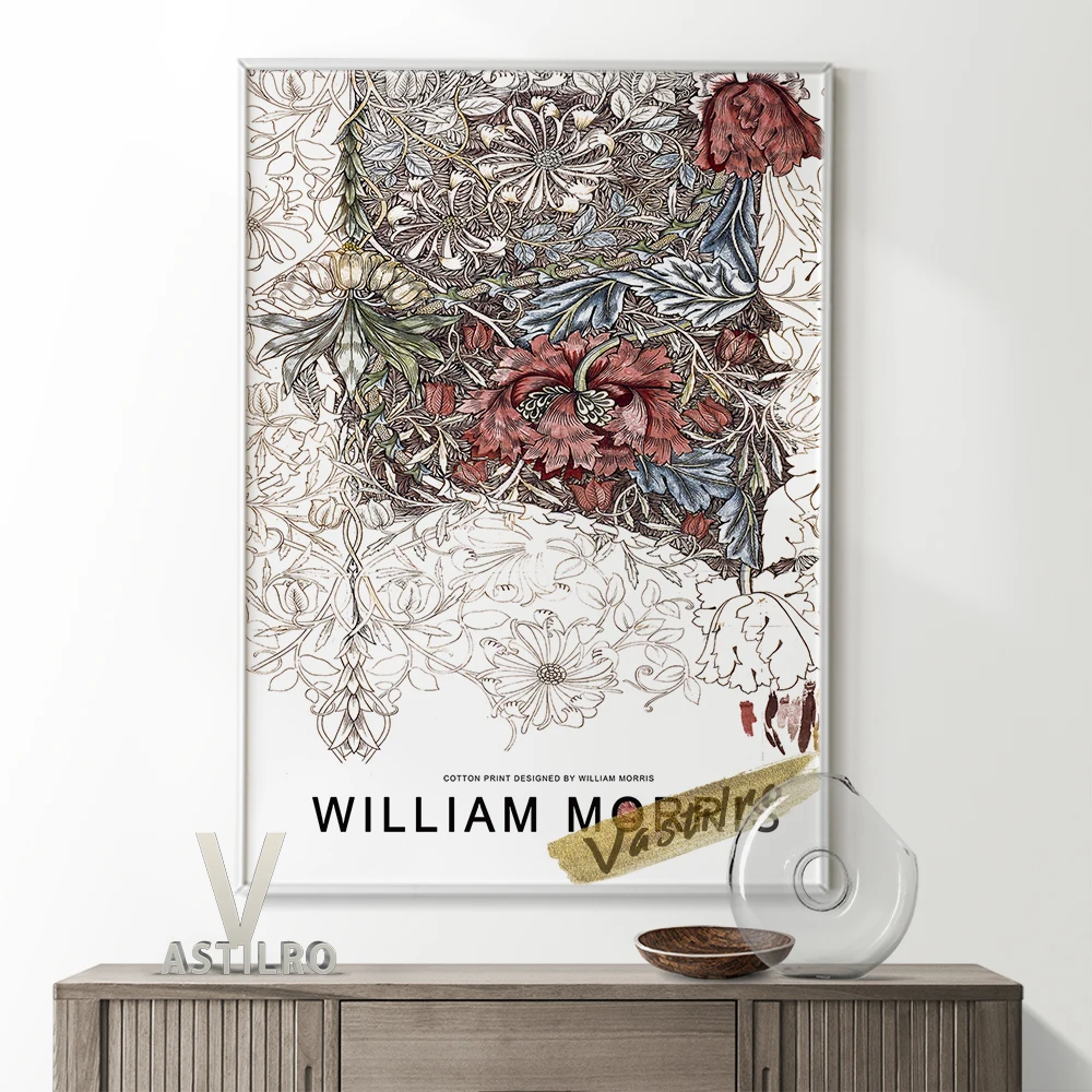 

William Morris Exhibition Museum Poster Retro Wall Art Canvas Painting Vintage Prints Art Home Room Decor Gallery Wall Picture