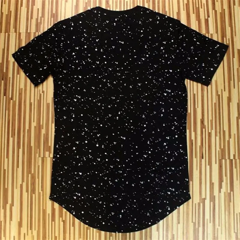 New men ss Sik Silk Kanye West splash ink T shirt mens casual hip hop irregular cut zipper short-sleeved T-shirt top 4 colors | Мужская