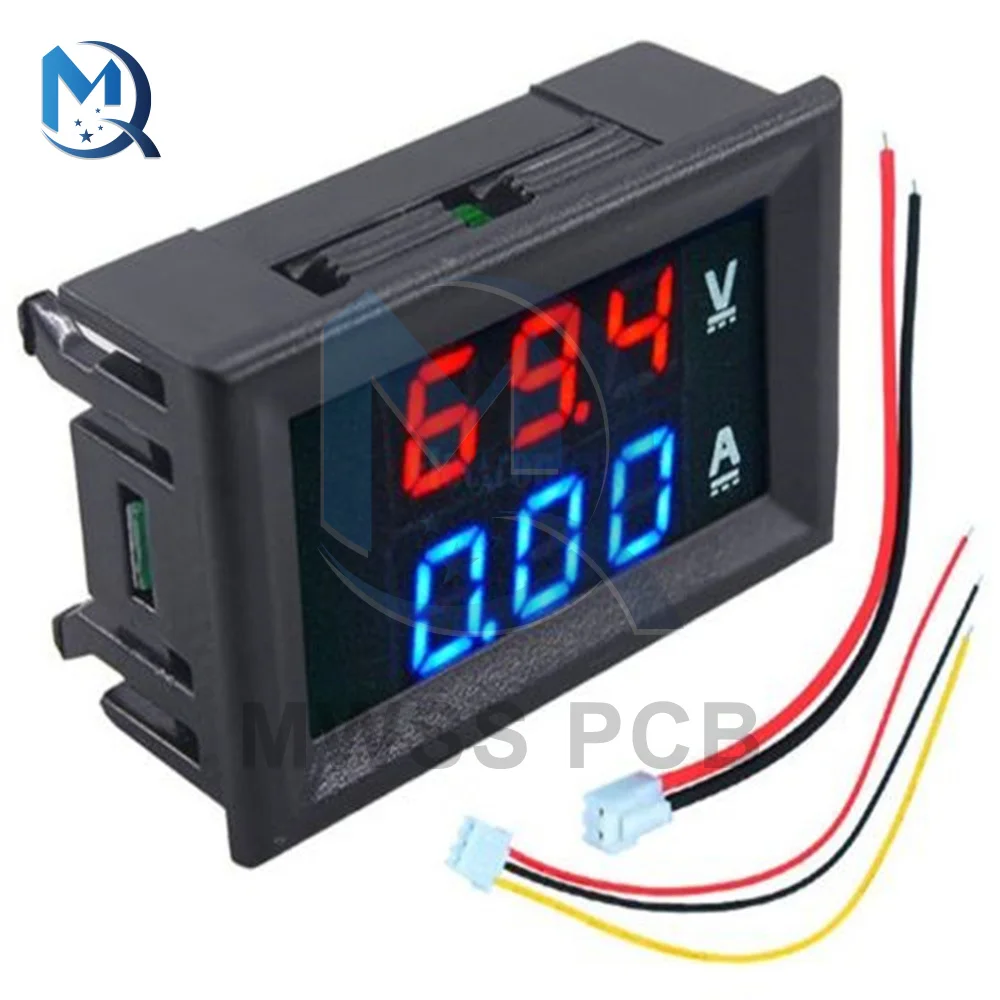 

DC 100V 10A 0.56" Inch Mini Digital Voltmeter Ammeter Panel Amp Volt Current Meter Tester 3 Digits Blue+Red Dual Game Accessory