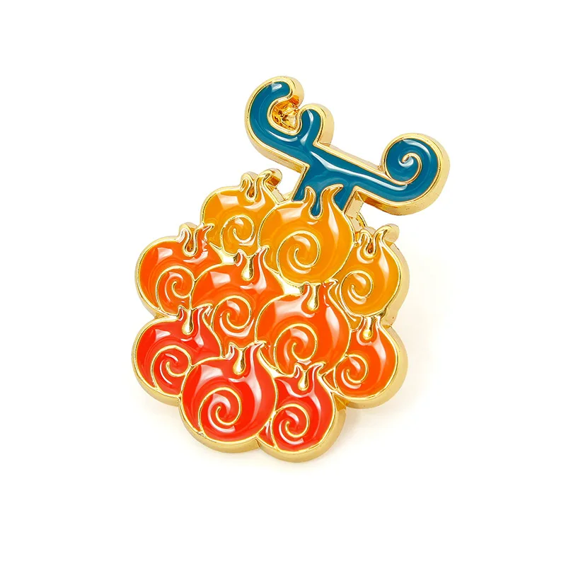 1X металлические броши в виде аниме пиратский король с волшебными фруктами модный
