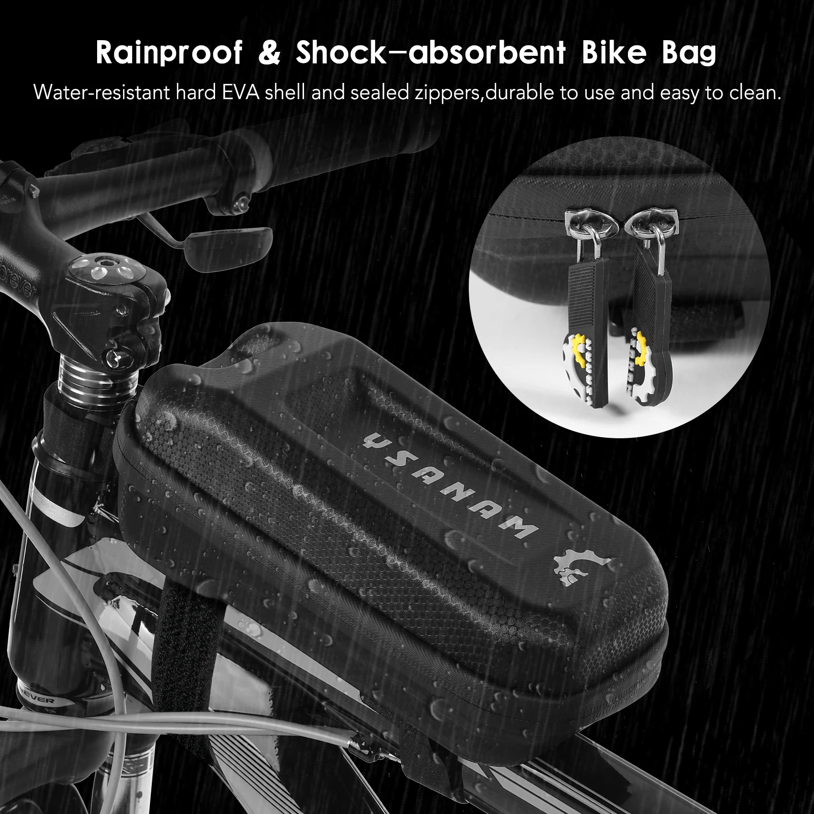 

Bike Tube Bag Bicycle Front Frame Bag Rainproof Bike Pouch Pack for Mountain Road Bike