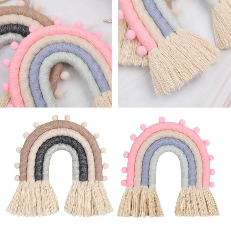 

Home Decoration Rainbow Handmade Weaving Ornament Nordic Kid Room Wall Hanging Drop Shipping
