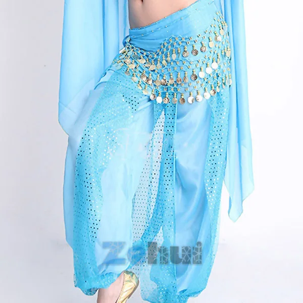 Женское шифоновое расшитое блестками блестящие свободные шаровары для танца