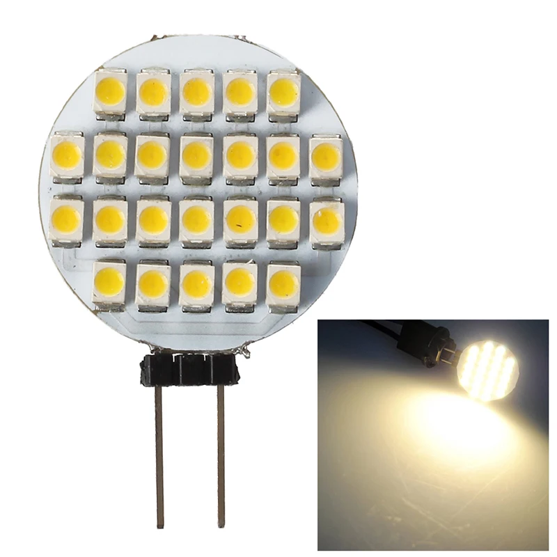 Светодиодная лампа G4 1210 SMD 24 точечная теплый белый свет 3000 3500K 12 В постоянного