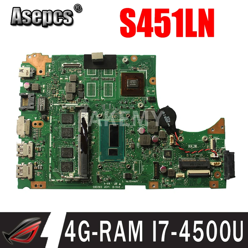 

90MB05D1-R02000 материнская плата для ноутбука ASUS S451LB S451LN S451L V451 V451L материнская плата 4G-RAM I7-4500U GT840M