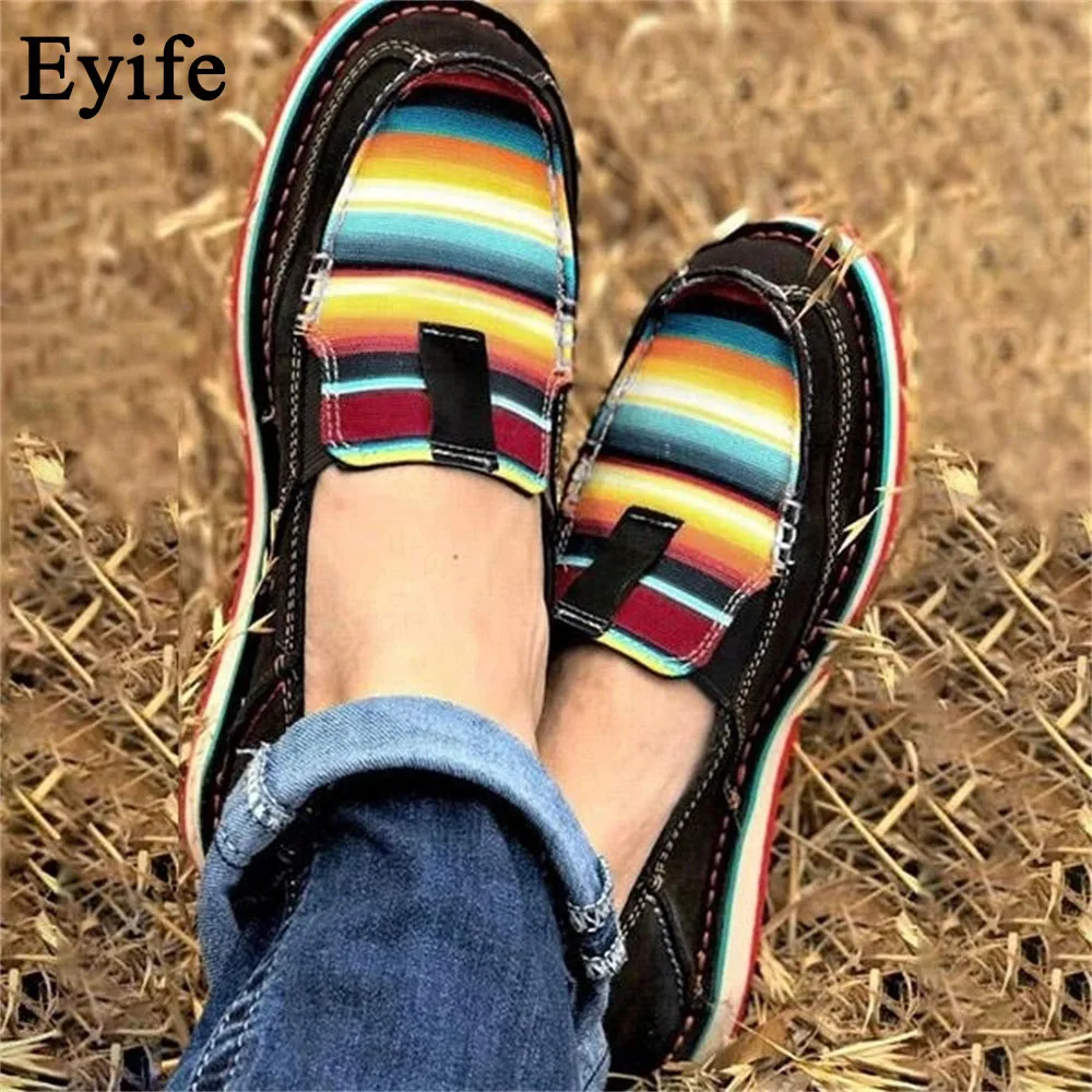 

Women Comfy Loafers 2021 New Mix Color Ladies Breathable Slip On Canvas Shoes Larged-Size 35-43 Flats Female Casual Shoes