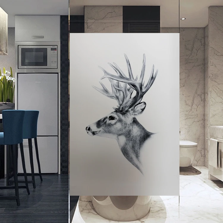 Матовая оконная пленка без клея окрашенная водостойкая статическая липкая из