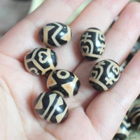 magic power super energy unique style tibetan old dzi agate etched bead clearly lines for diy jewelry making pendantnecklace
