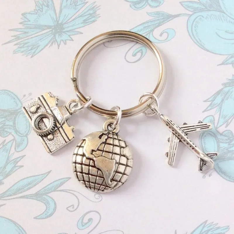 1 шт. брелок с эмблемами путешествий Глобус камера для самолета Брелок Подарок