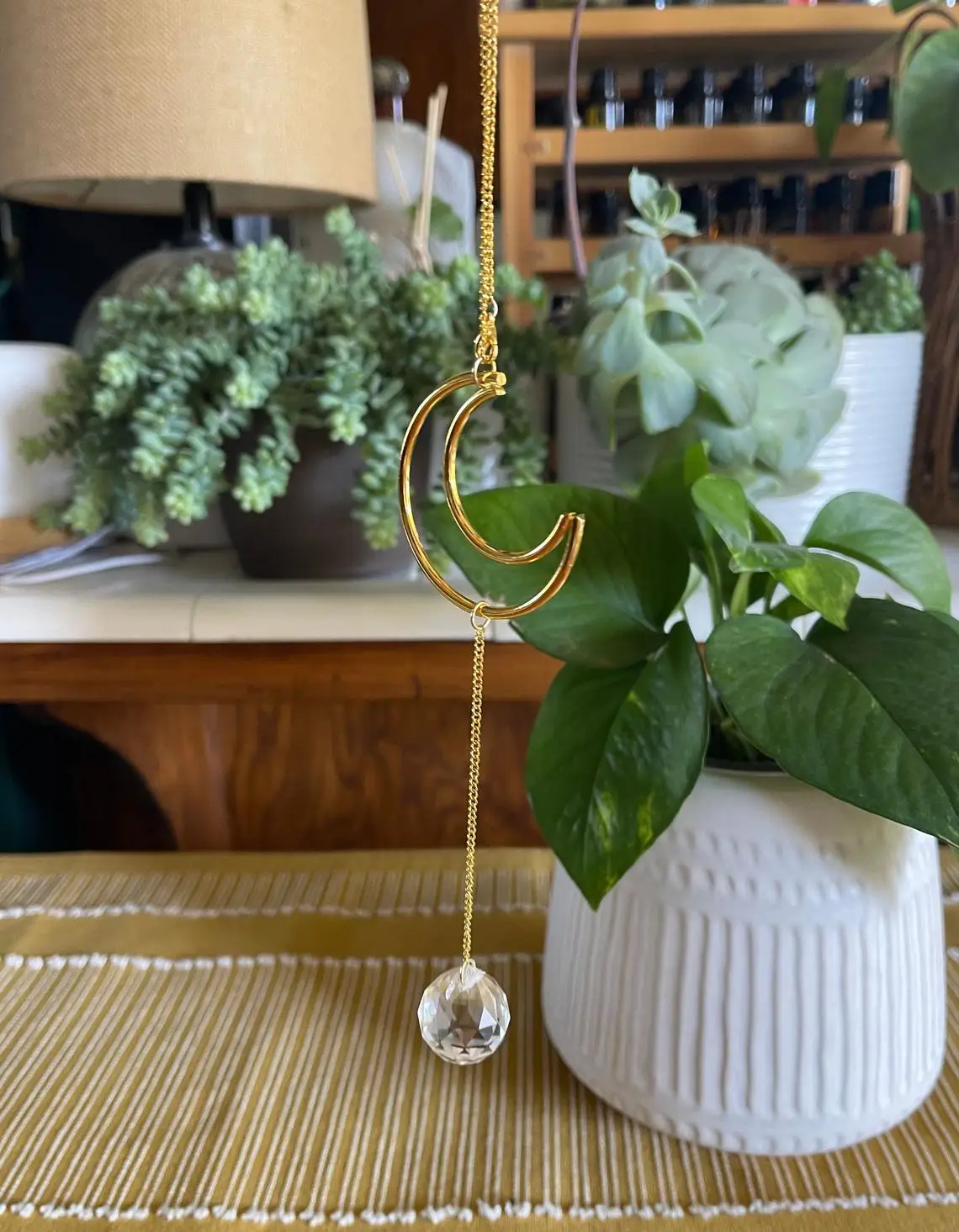 Зеркало заднего вида в форме Луны Хрустальная Призма Ловец Солнца радуга