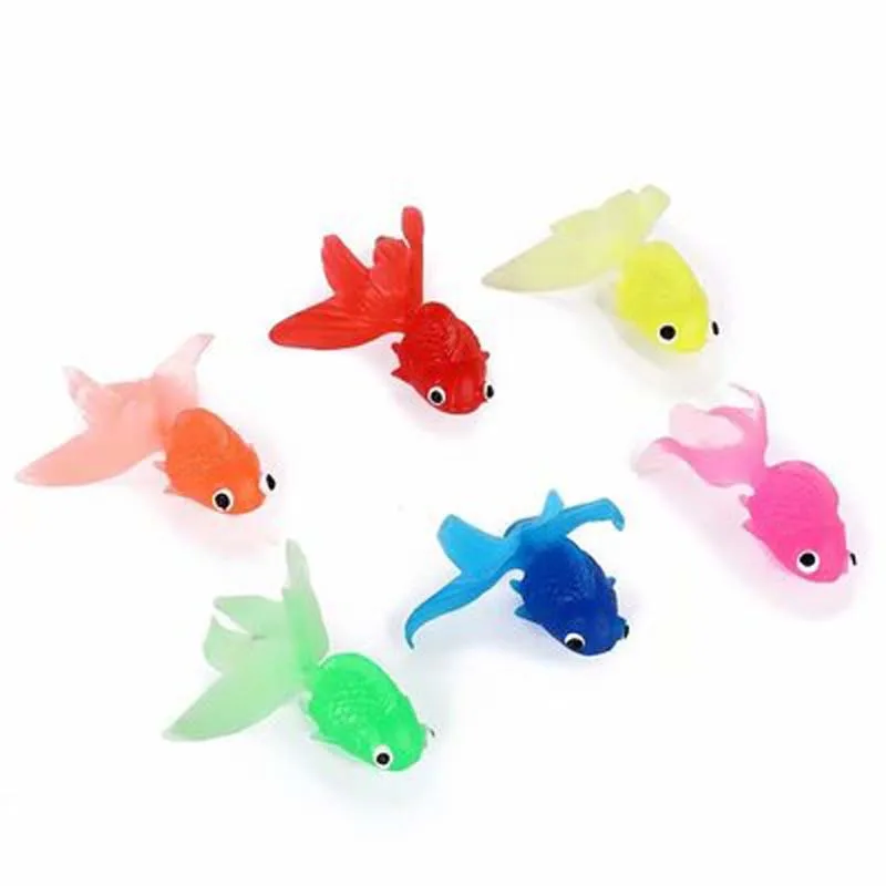 10pcs/set Kids Soft Rubber Gold Fish Baby Bath Toys for Children Simulation Mini Goldfish Water Toddler Fun Swimming Beach Gifts