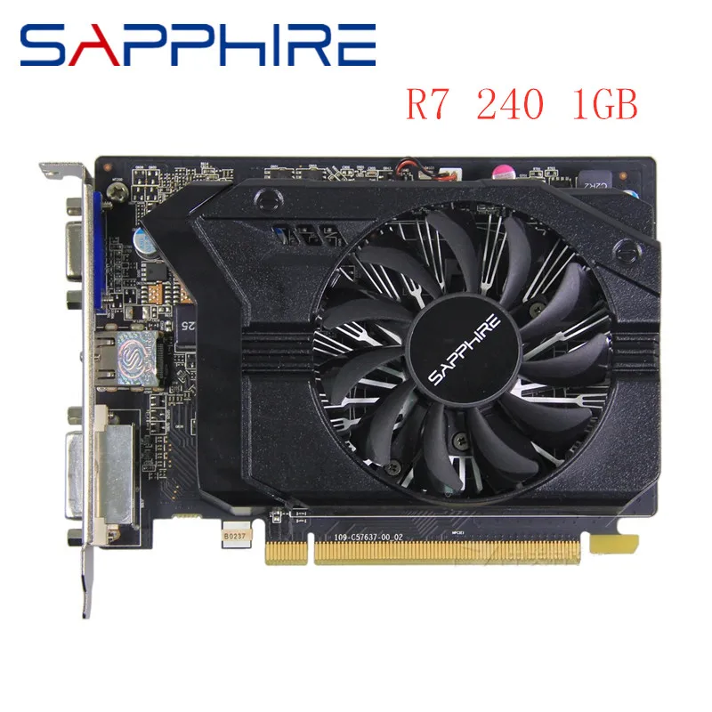 Видеокарта SAPPHIRE R7 240, 1 ГБ, GPU Radeon R7240 1 Гб, графический экран для компьютерных игр, HDMI PCI-E