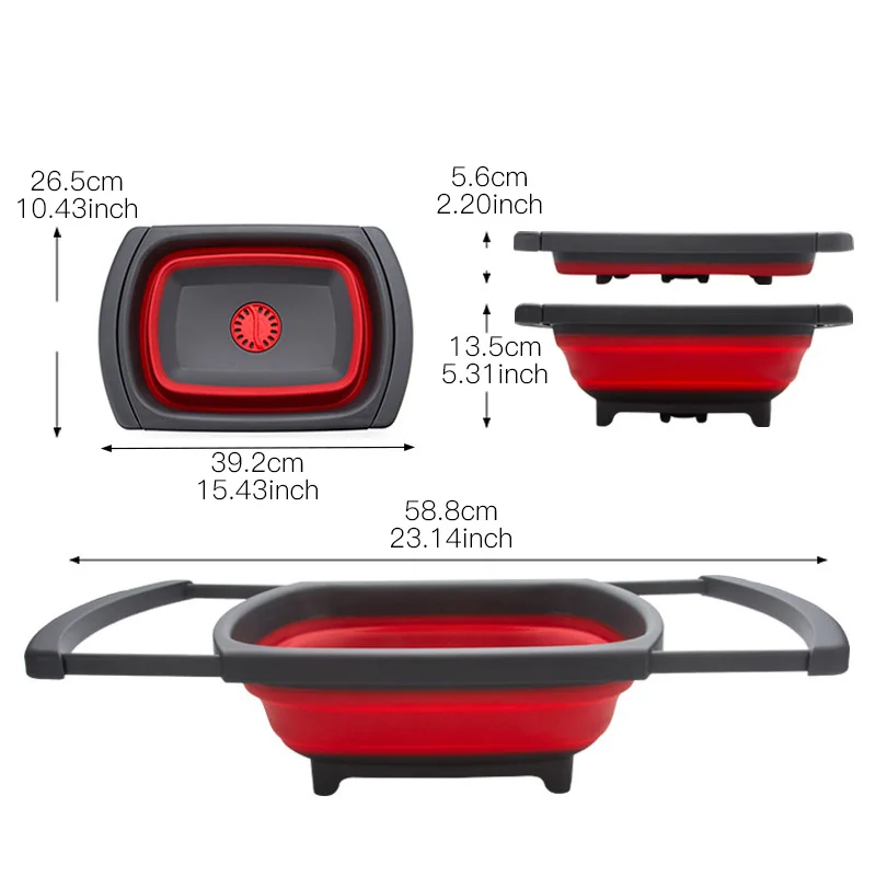 Складная сливная корзина складной контейнер для мытья фруктов и овощей