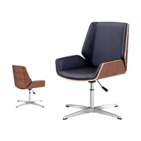 Mid Century Adjustable Desk Executive Swivel Chair Home Office Furniutre Modern Computer Task Chair Bendwood Leather Armchair