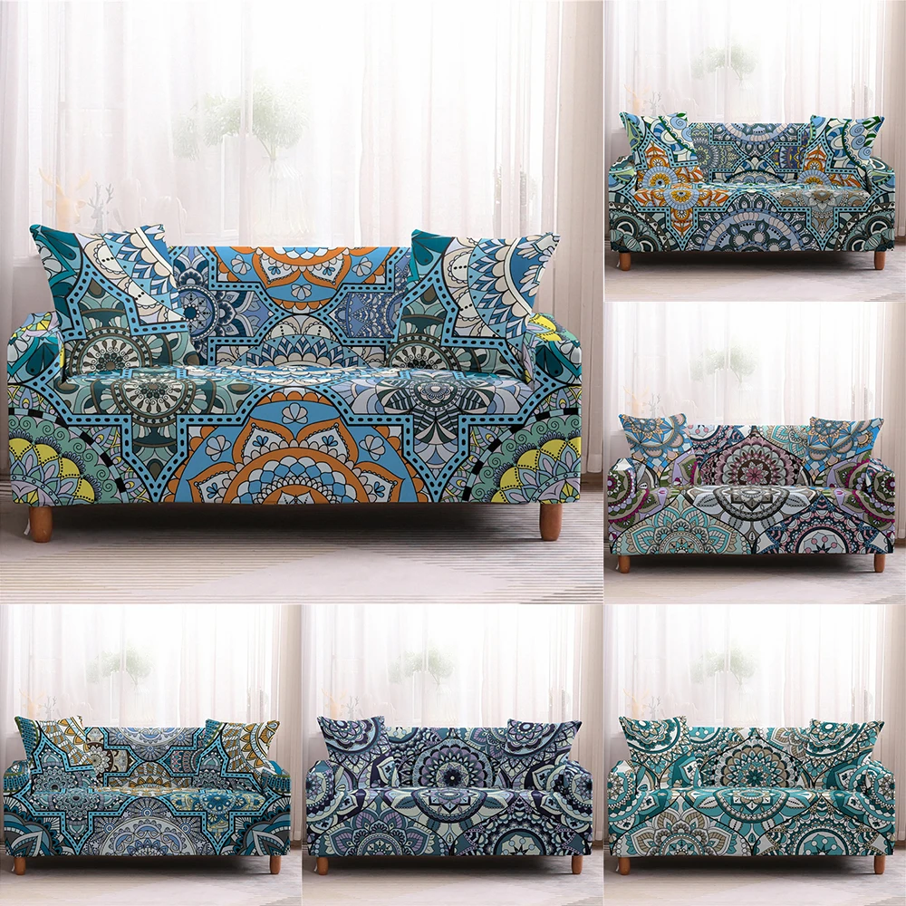 

Stretch Sofa Cover Mandala Couch Cover Elastic Sofa Covers for Living Room Sofa Protector 1/2/3/4 Seater Sofa Slipcover
