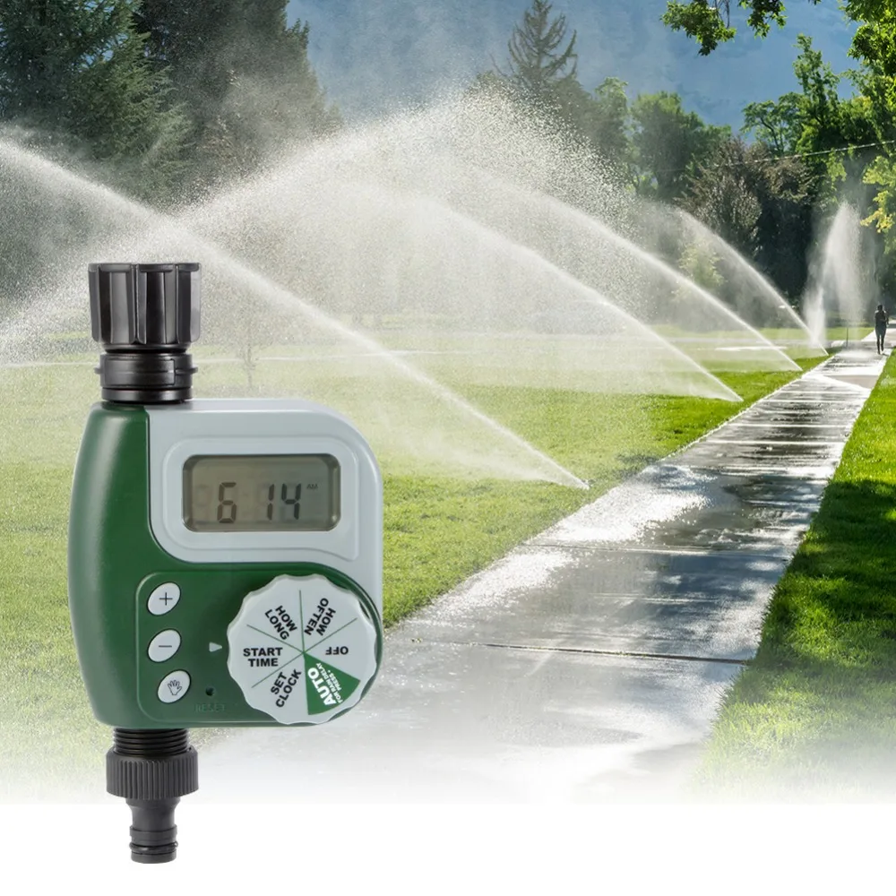 Automatic Electronic Watering Timer Home Garden Irrigation Solenoid Valve Controller LCD Digital Watertimer Autoplay Irrigator