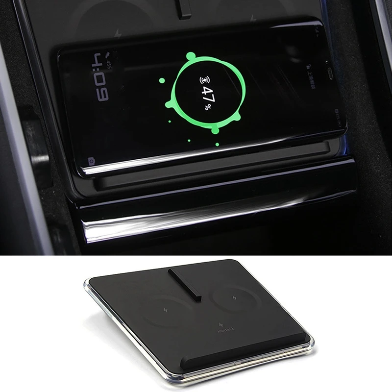 

NEW-Model 3 Wireless Charger 10W Qi Fast Charge Car Charging Pad Wireless Charging Pad Smartphone Charging for Tesla Model3