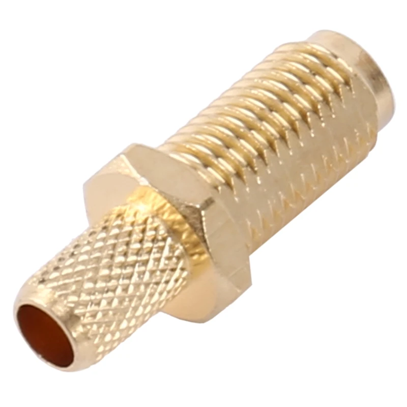 

100Pcs Brass RP SMA Female Crimp Connector for Coaxial RG58 LMR195 Cable Adapter